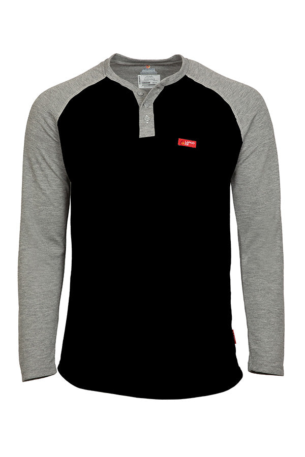 FR Raglan Sleeve Henley T-Shirt – 6oz. Inherent Knit | Gray