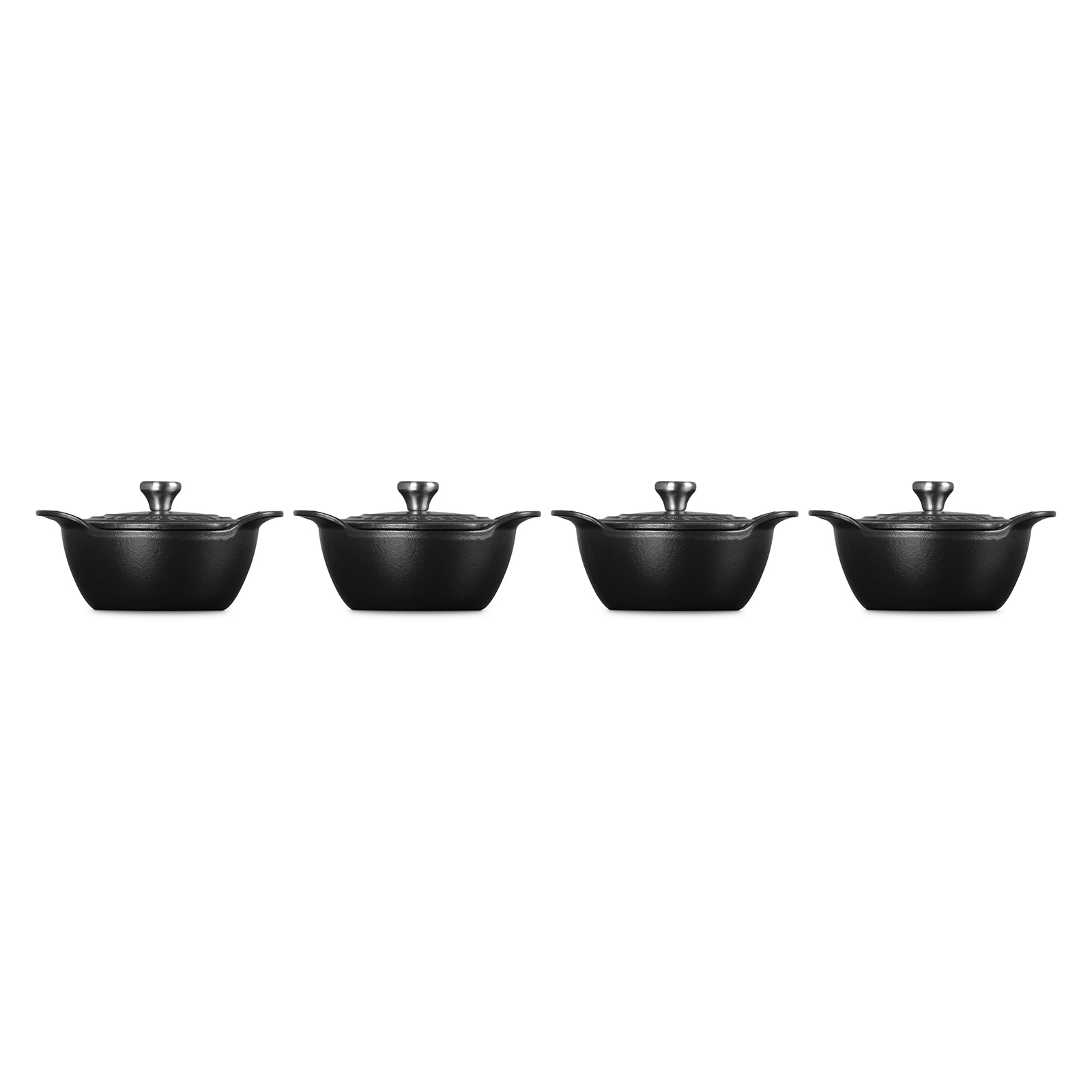 ミニ・ココット (フタ付き) 11cm (4個入り) マットブラック | 両手鍋