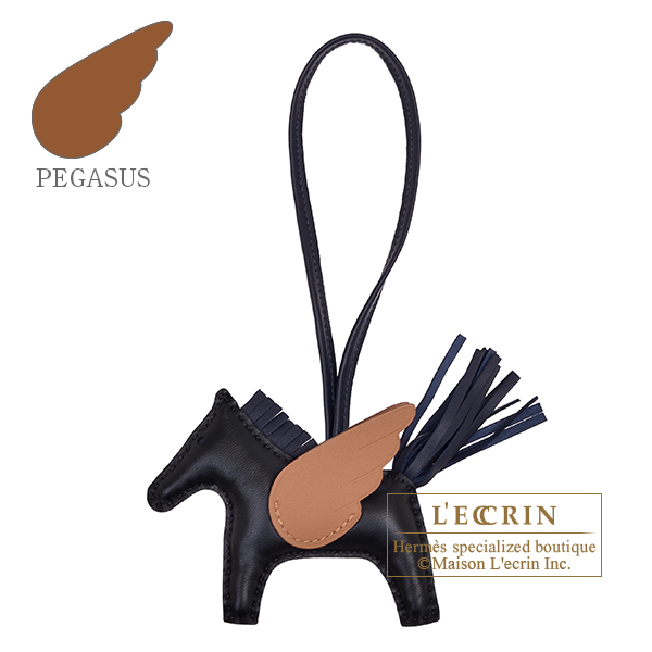 エルメス ロデオチャームペガサスPM ブラック/ブルーニュイ/ゴールド