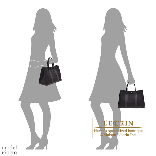 エルメス ガーデンパーティ30/TPM ブラック トワルミリタリー/ネゴンダ