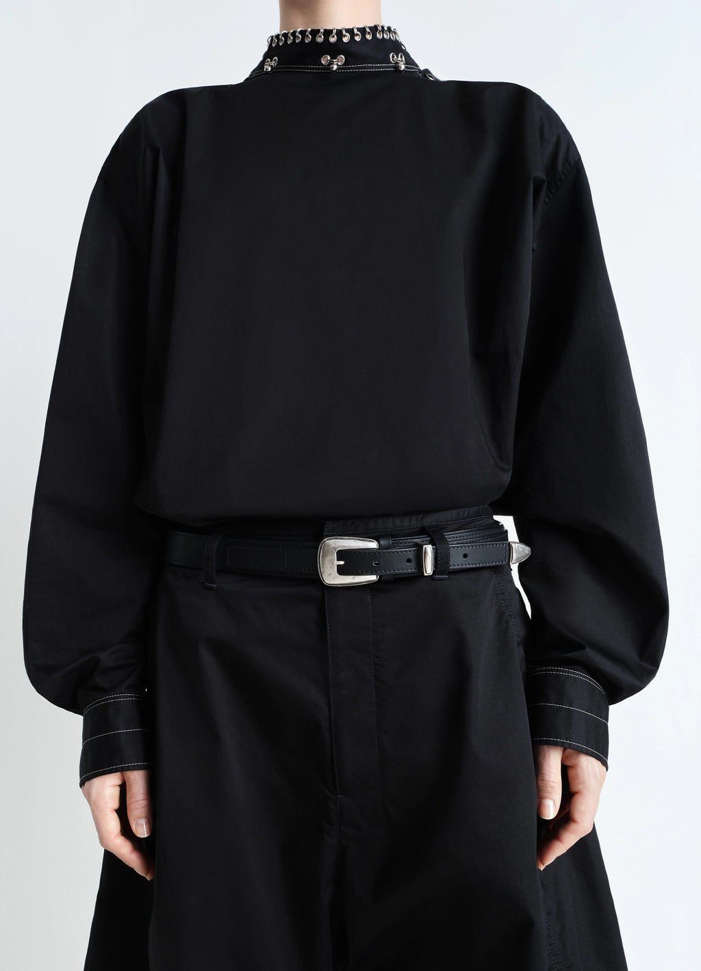 MINIMAL WESTERN BELT IN LEATHER - Black - Cow Leather - Unisex