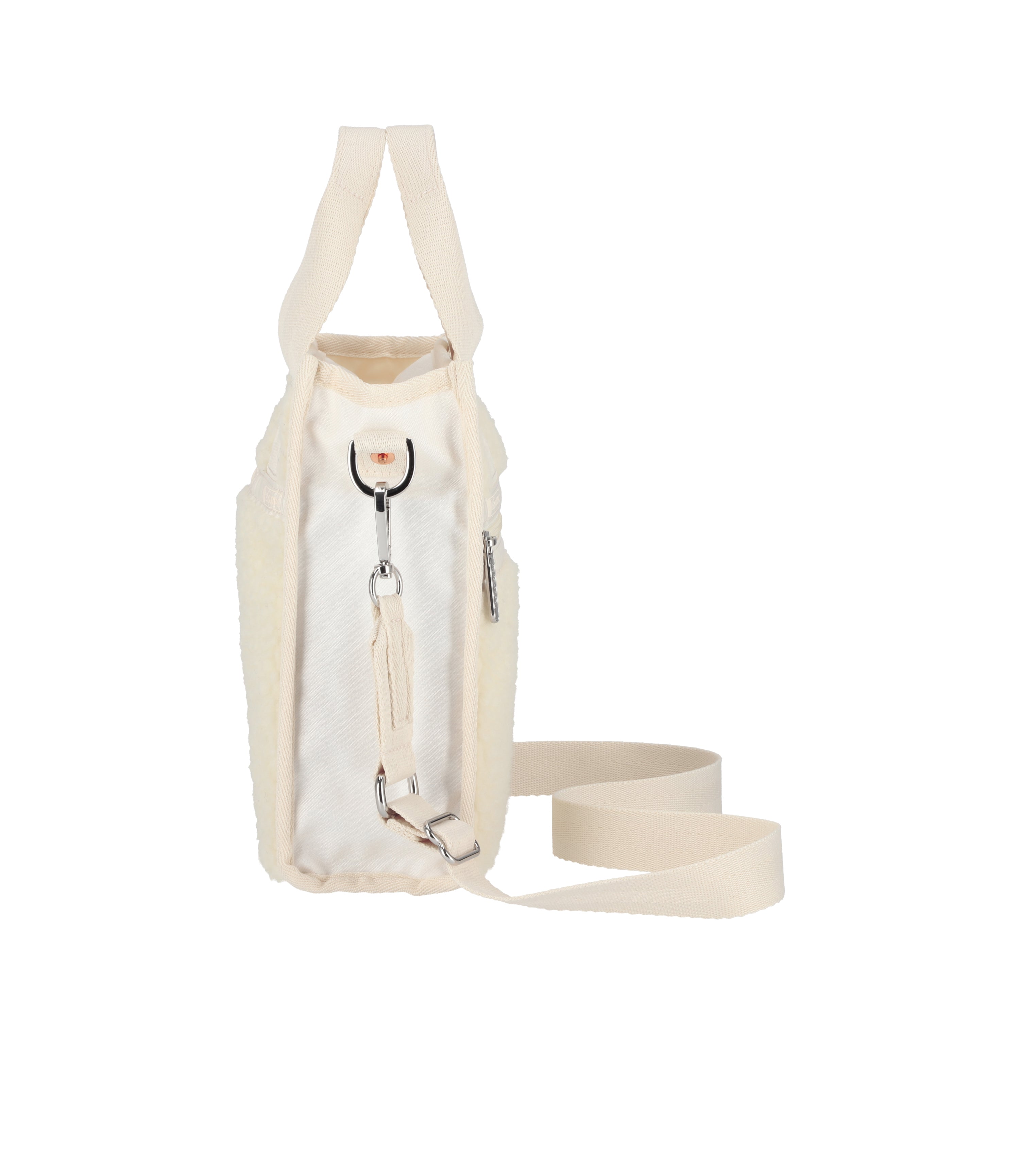Denim Mini North/South Tote - White Denim/Cream Sherpa – LeSportsac