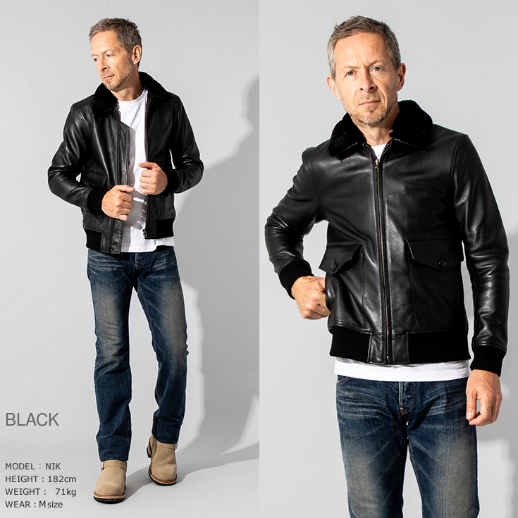 Liugoo Leathers 本革 G-1フライトジャケット メンズ リューグー