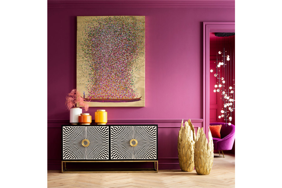 フラワーボートゴールドピンク160x120cm タッチドピクチャー - アート