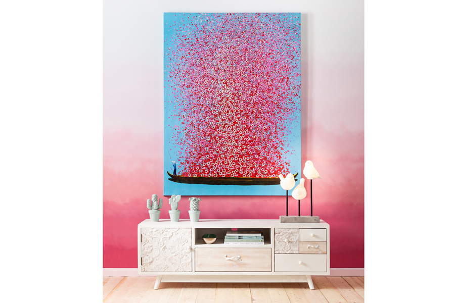 フラワーボート160x120cm タッチドピクチャー - アート・インテリア