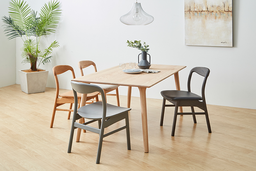 yama（ヤマ）サイドチェア OAK エクリュ（PVC） - ダイニングチェアの