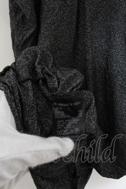 LGB / MOMONGA/TK ドレープタンクトップ 1 ブラックxシルバー O-24-09