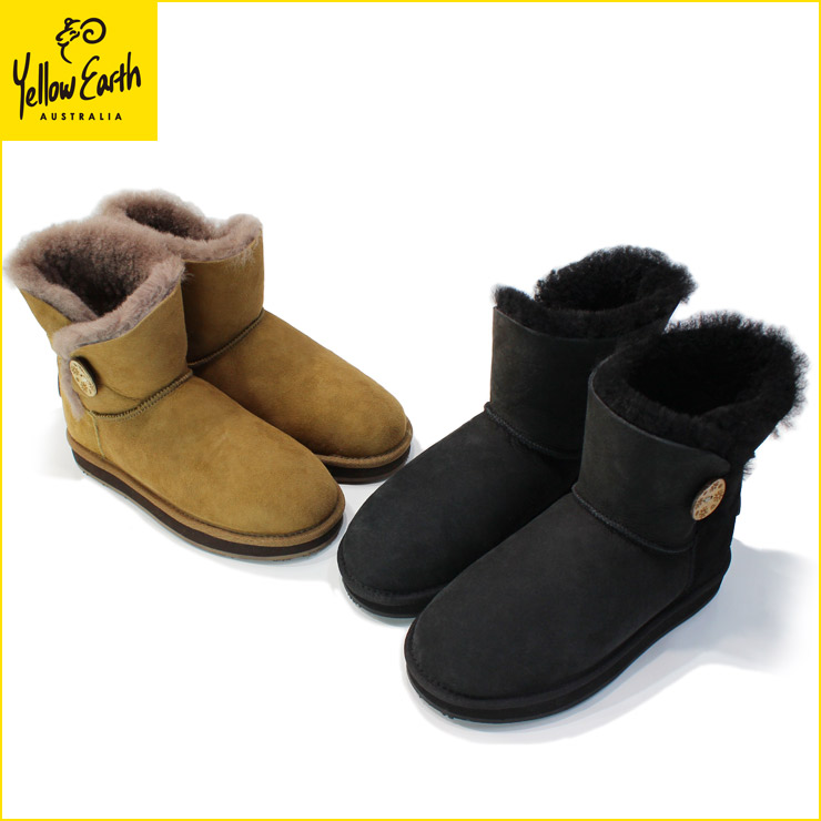 Yellow Earth（イエローアース） ムートンブーツ Button Low Boot 送料