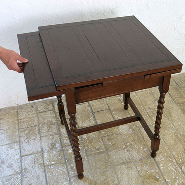 英国アンティークリプロダクト オーク 伸長式 ドローリーフS