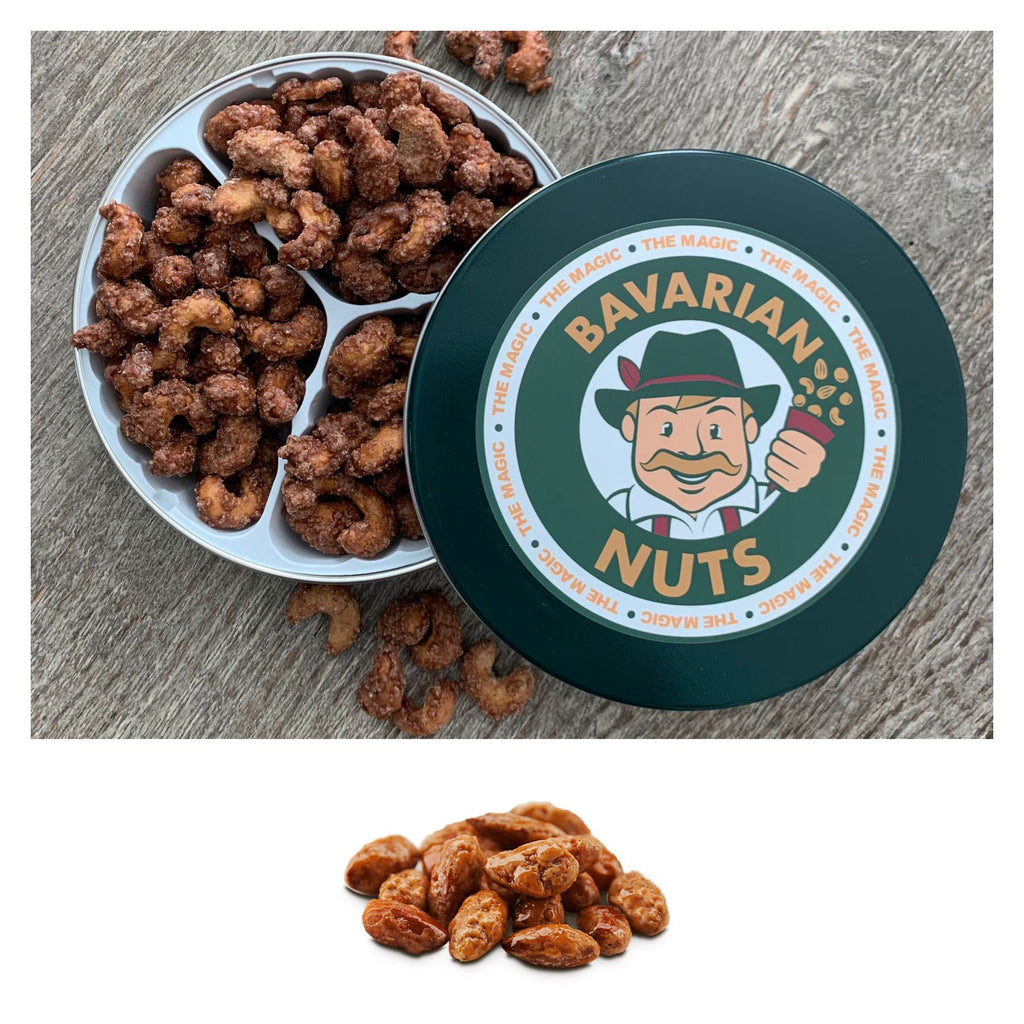 18oz Cinnamon Roasted ALMONDS - Gift Tin – Magic Bavarian Nuts