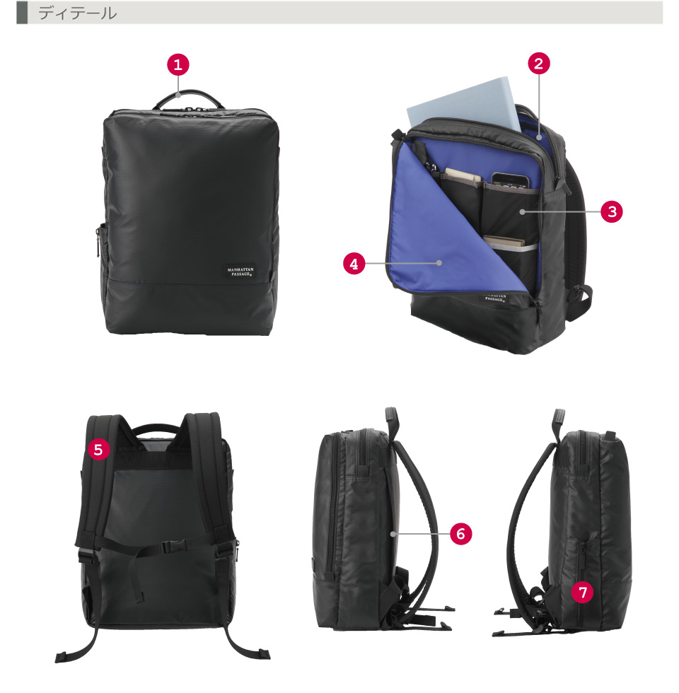 3217スリム ウェルオーガナイズド シティーバックパック,Plus2