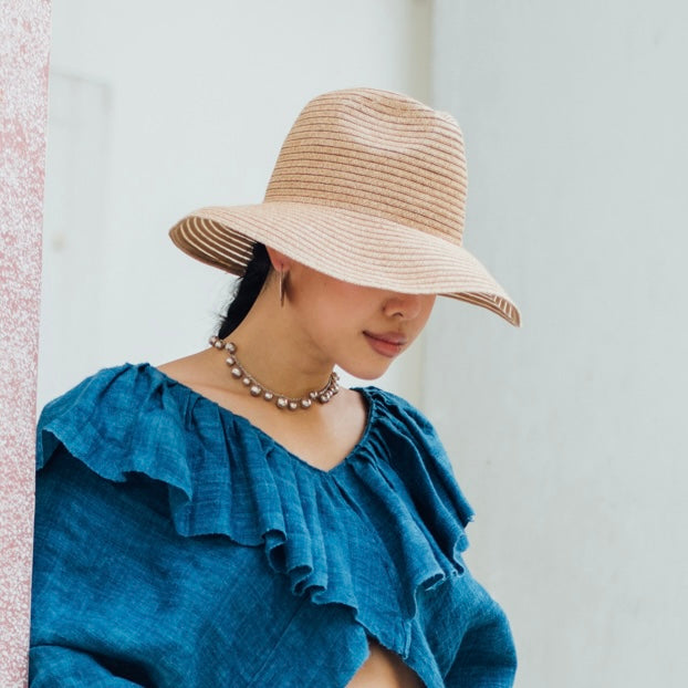 Paper Braid Sheer Fedra Hat