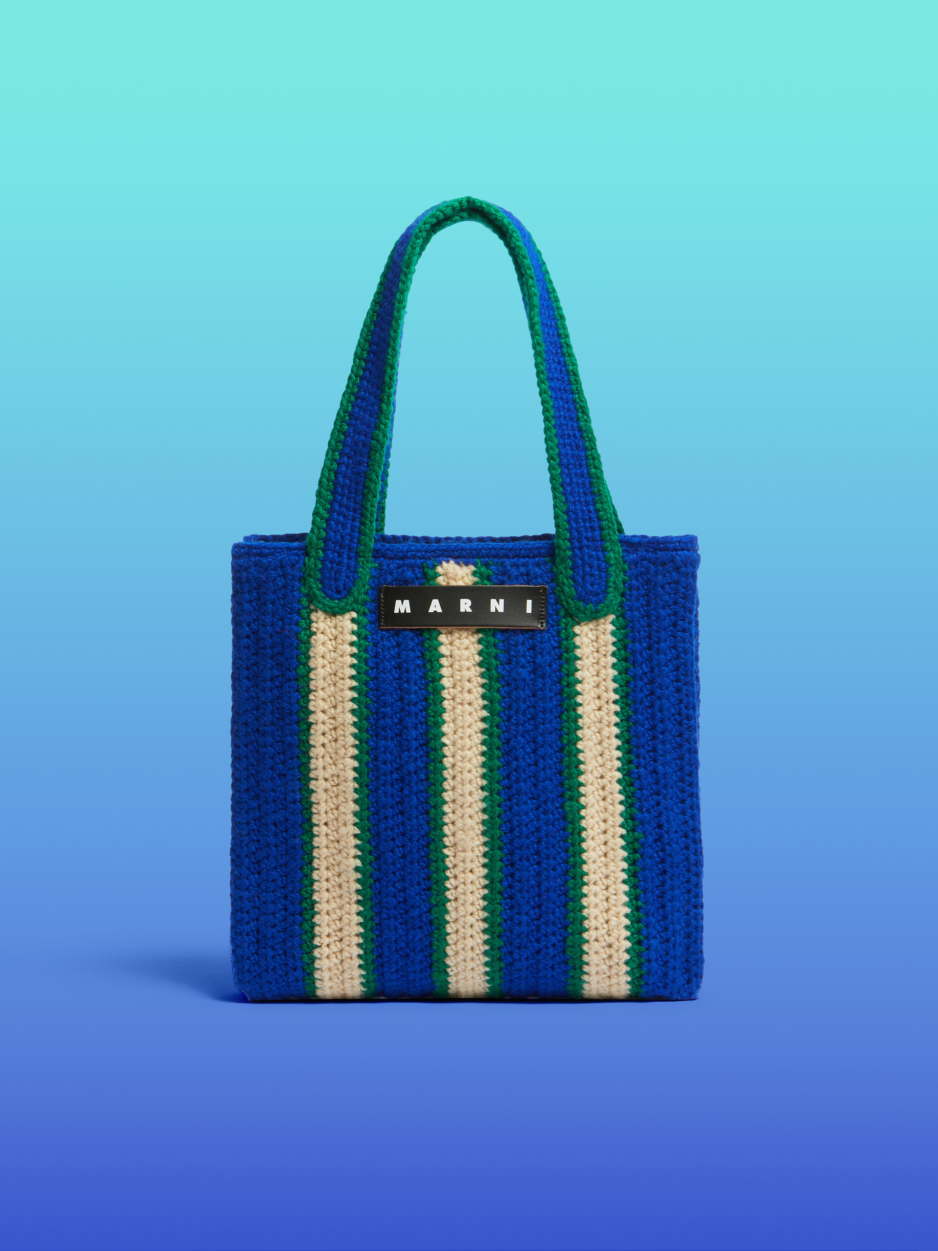 ブルー ストライプ Marni Market Wooly ショッパー | Marni