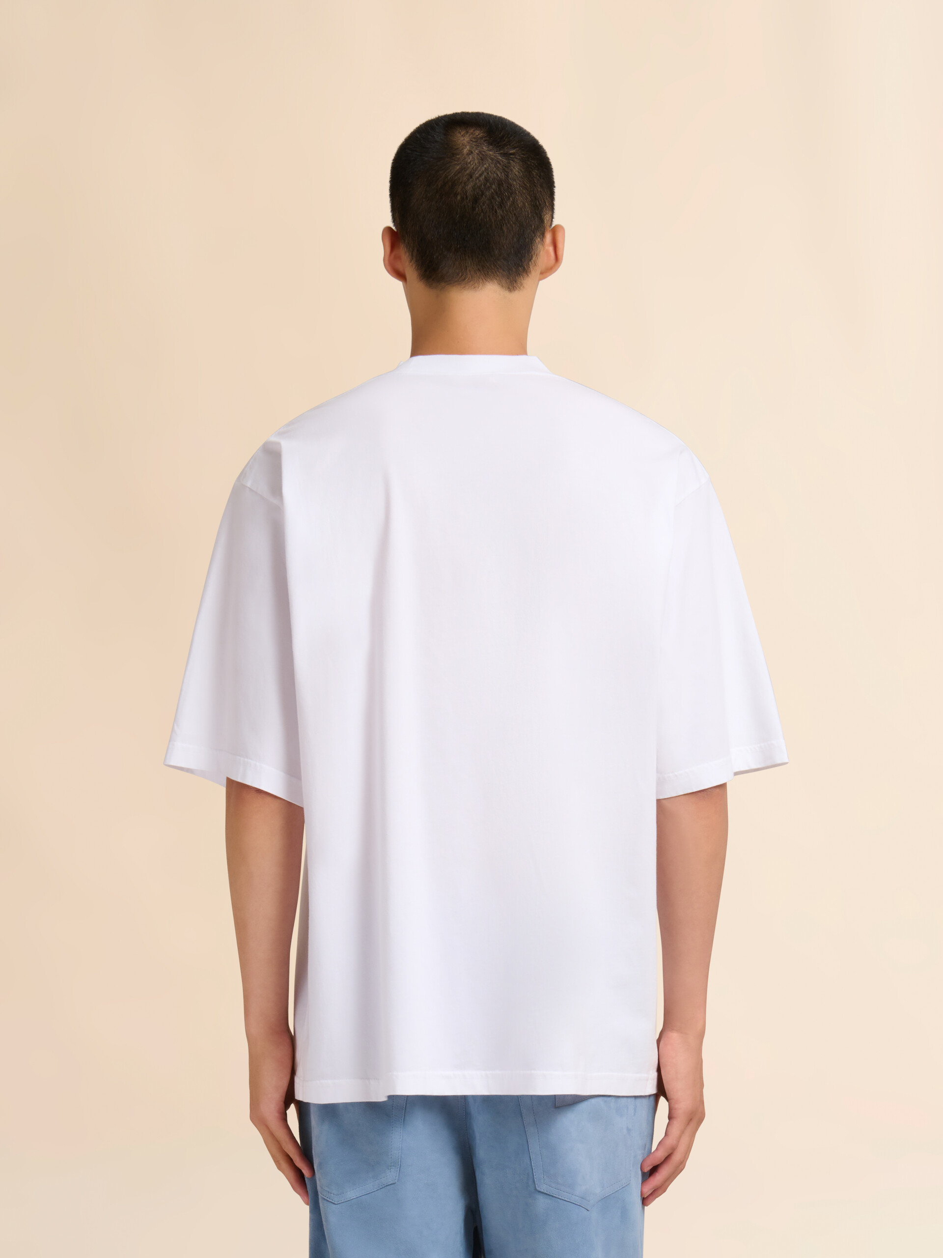 White cotton T-shirt with Marni Beach postcard print | Marni