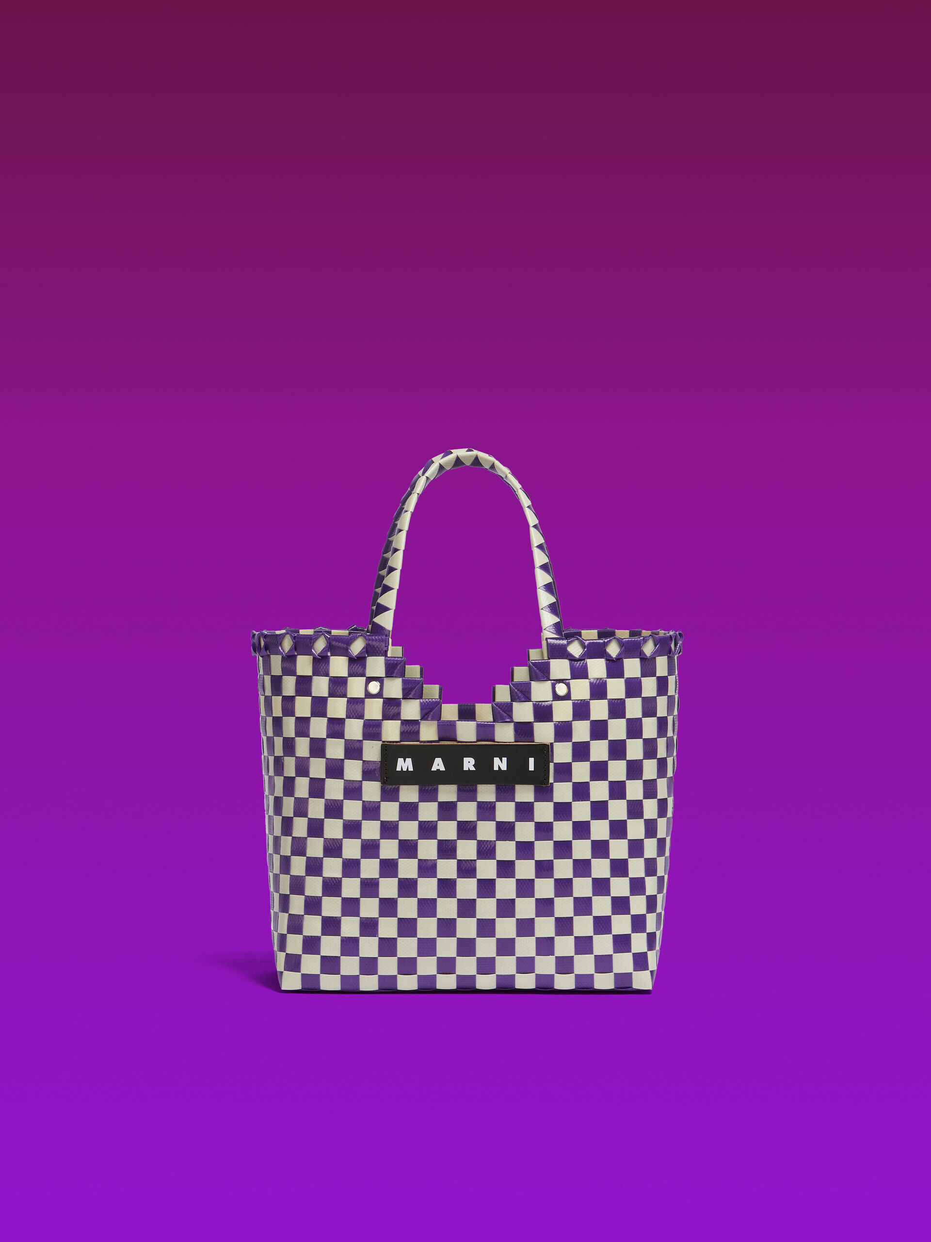 MARNI マルニマーケット 超美品 かごバッグ 茶X青X紫 MARNI（マルニ