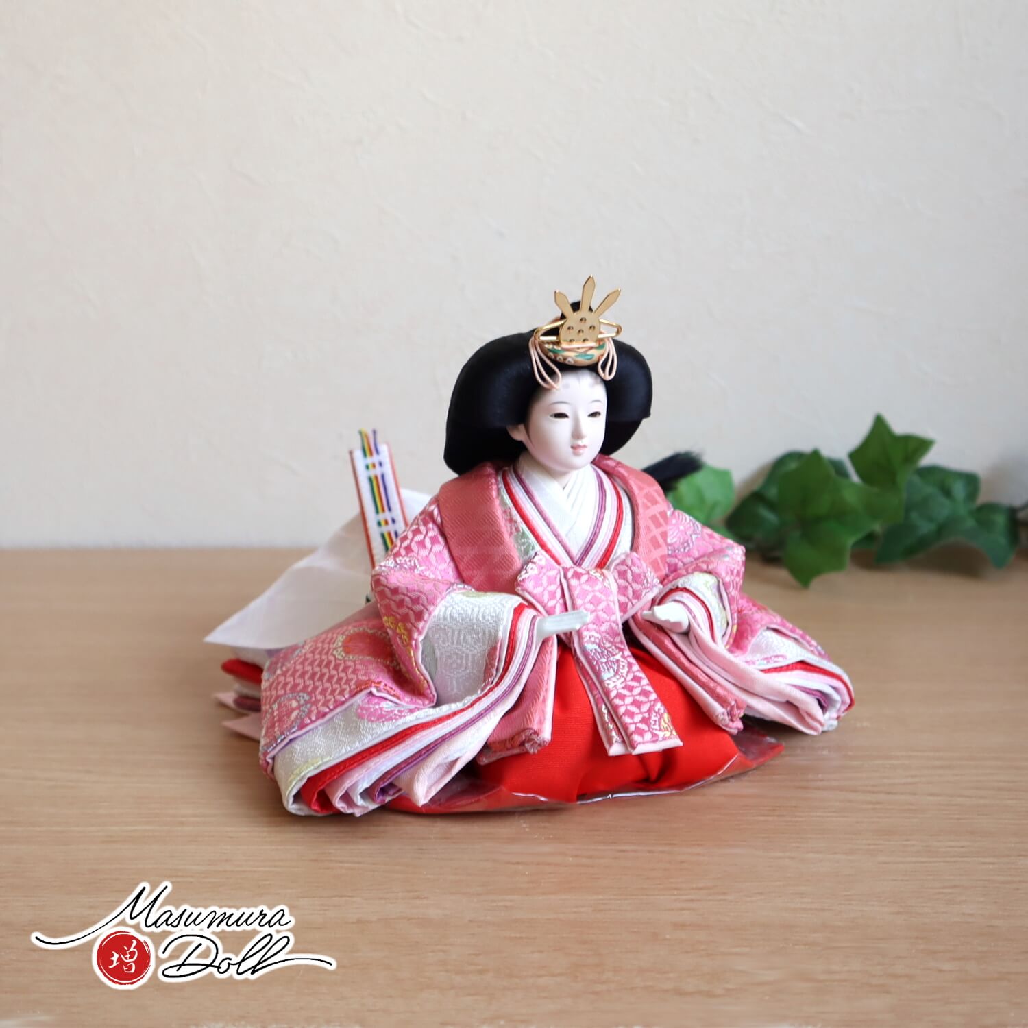 雛人形 京都・二世 三宅玄祥作 11番 正絹西陣織 瑠璃色 桐竹鳳凰 無地