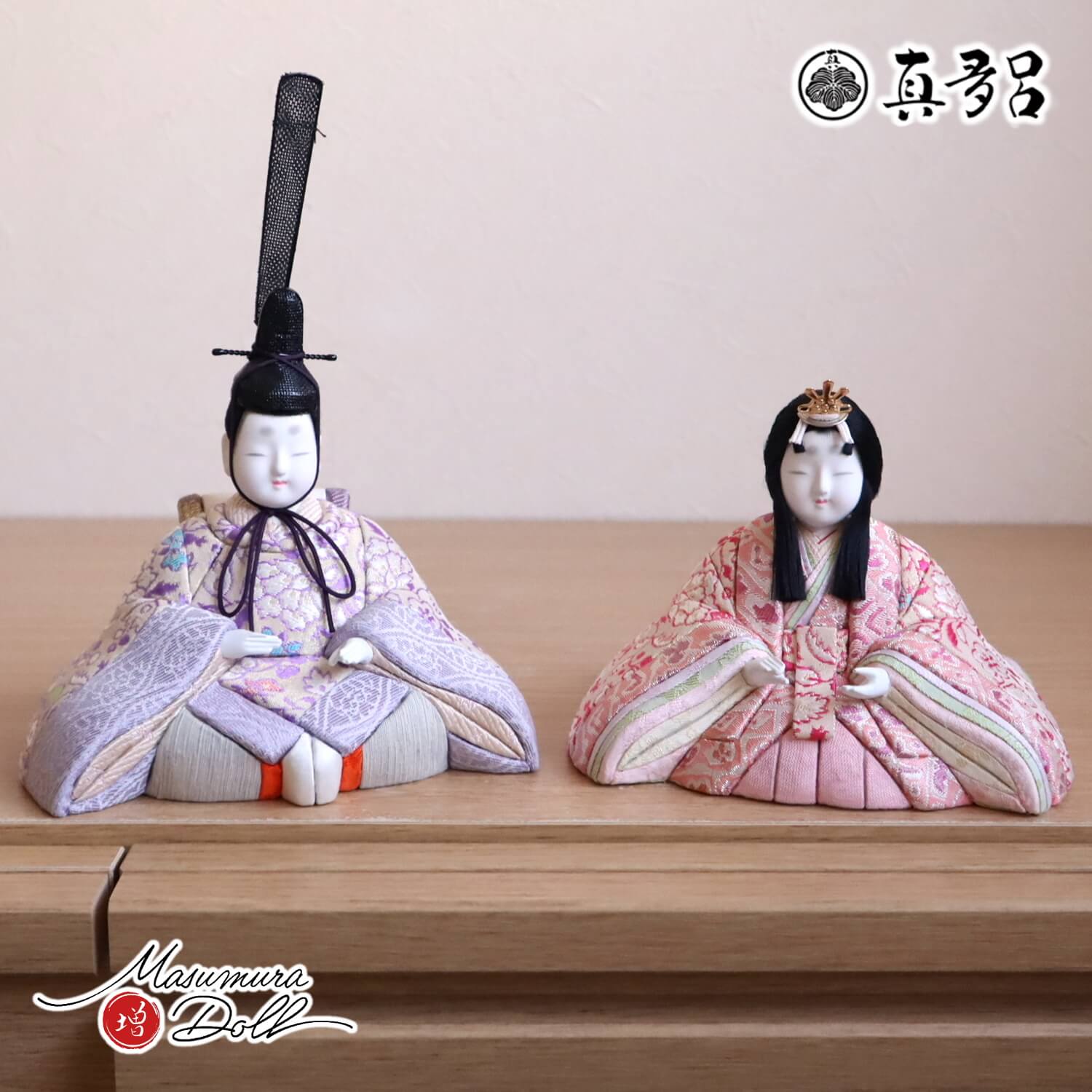 伝統的工芸品 三世・金林真多呂作 花純雛 正絹西陣織 桜ぼかし金銀桜