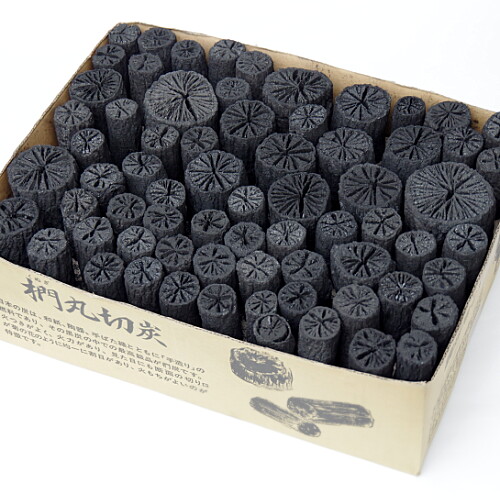 椚丸切炭（くぬぎ丸切炭）＜容量6kg＞ - （暖・黒炭｜暖・黒炭）：炭