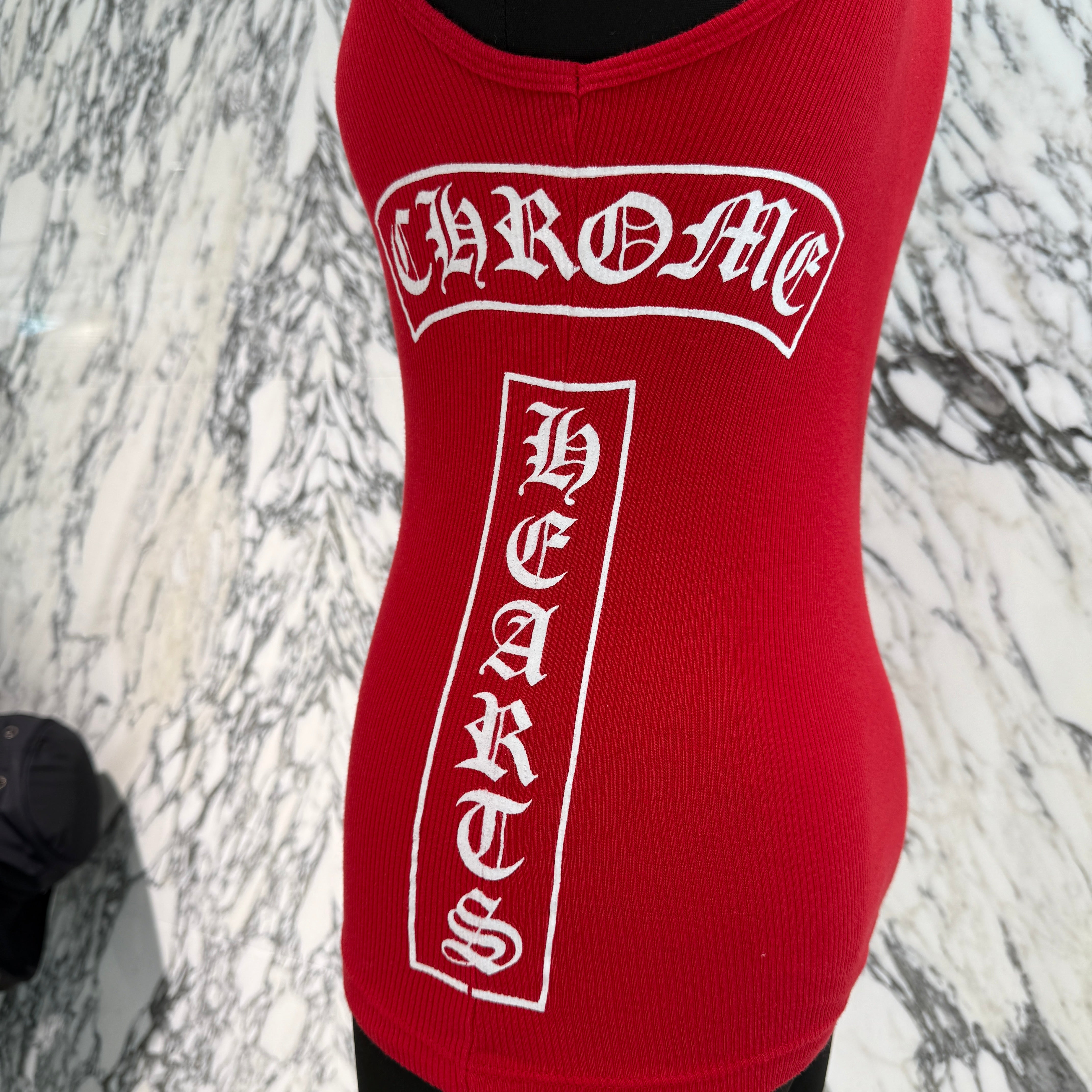 CHROME HEARTS CH Cross Side Vertical Logo Fuck You Tank Top Size M