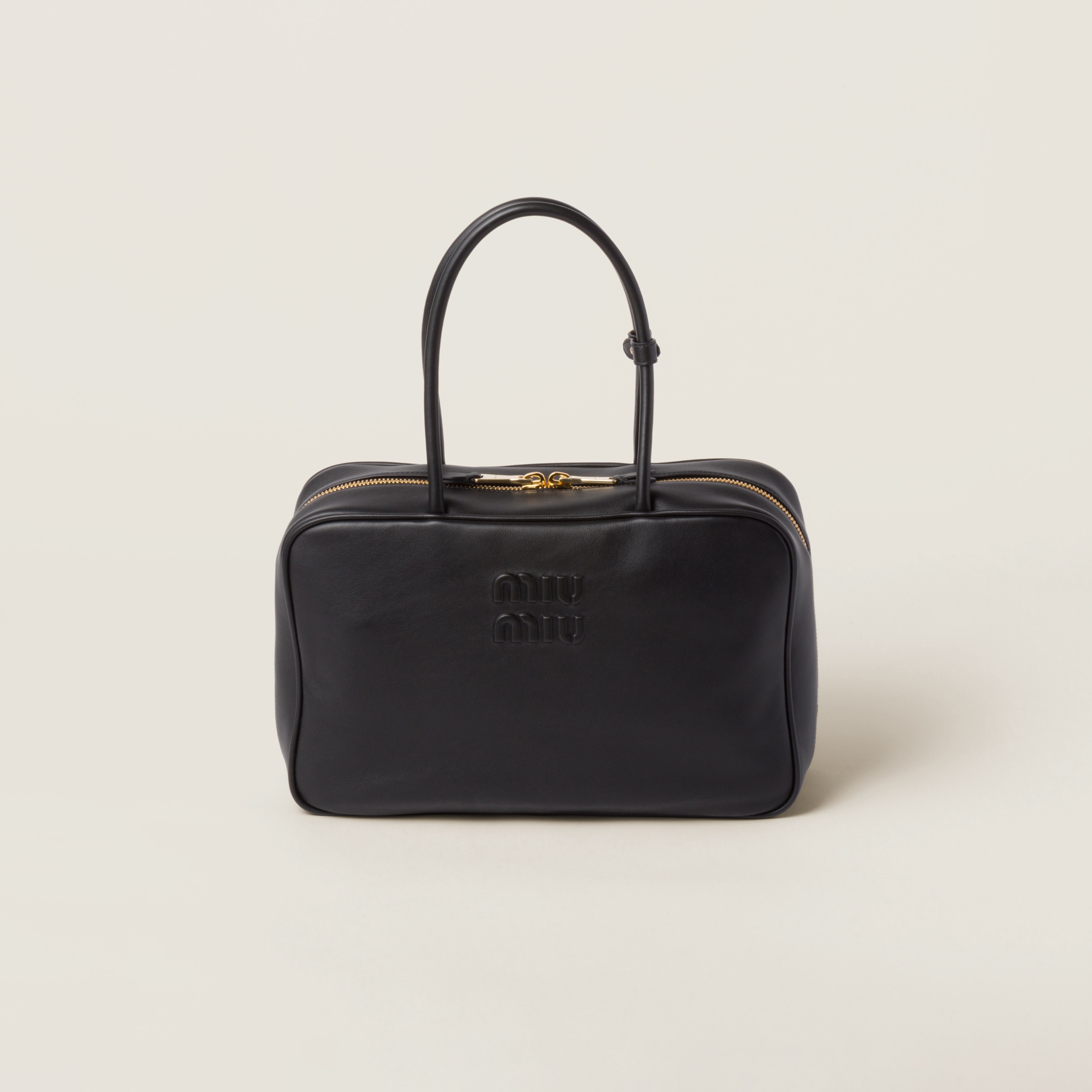 ブラック レザー ボー バッグ | Miu Miu