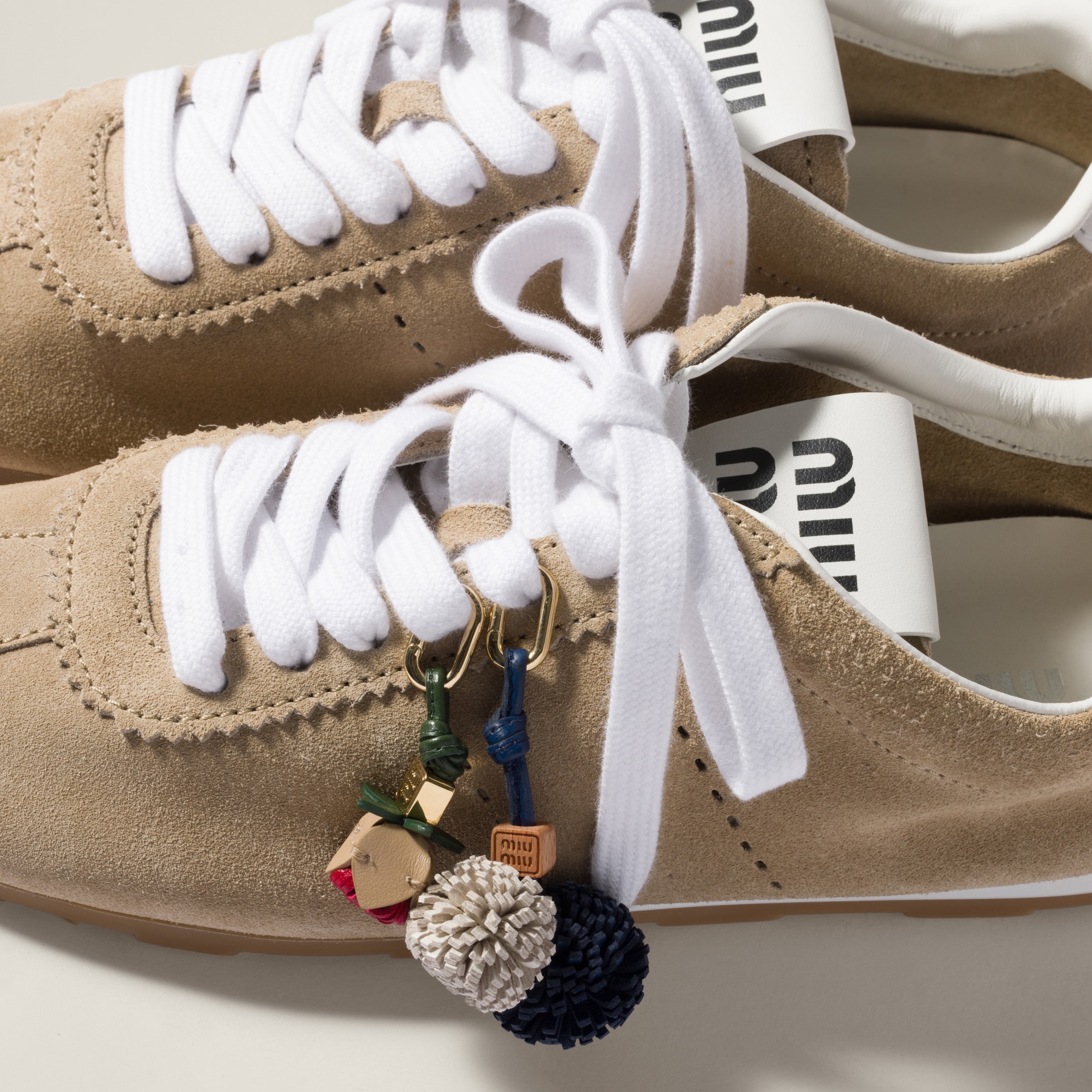 Bright Blue/white Leather Micro Trick | Miu Miu