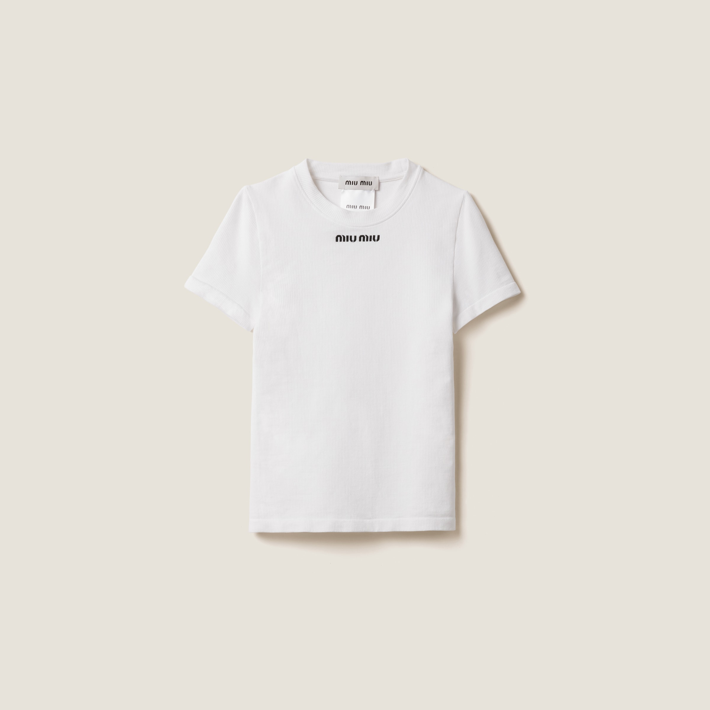 White Seamless T-shirt | Miu Miu