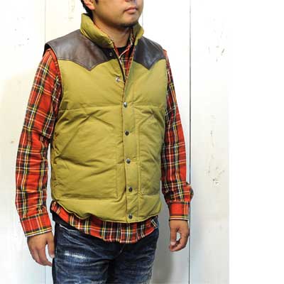 SUGAR CANE(シュガーケーン)「LATHER YOKE DOWN VEST」レザーヨーク
