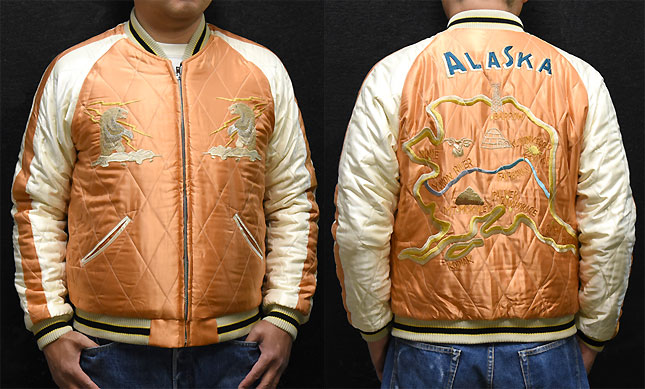 東洋スカジャン「POLAR BEAR×ALASKA MAP」別珍スカ・NO-406/tt15792-119