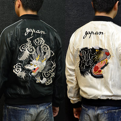 テーラー東洋スカジャン【DRAGON×TIGER FACE】龍虎復刻サテンスカ