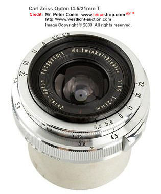 Zeiss-Opton 1:4.5 f=21mm / Carl Zeiss Jena Biogon 1:4.5 f=21mm