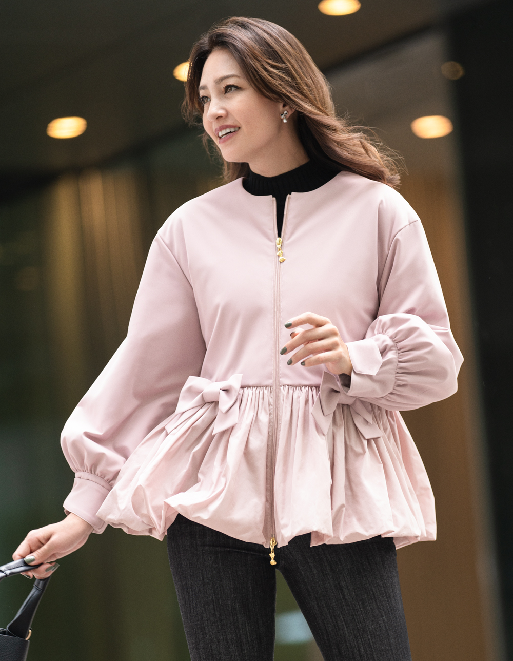 ウェストリボン付きハイネックニット | msgracy