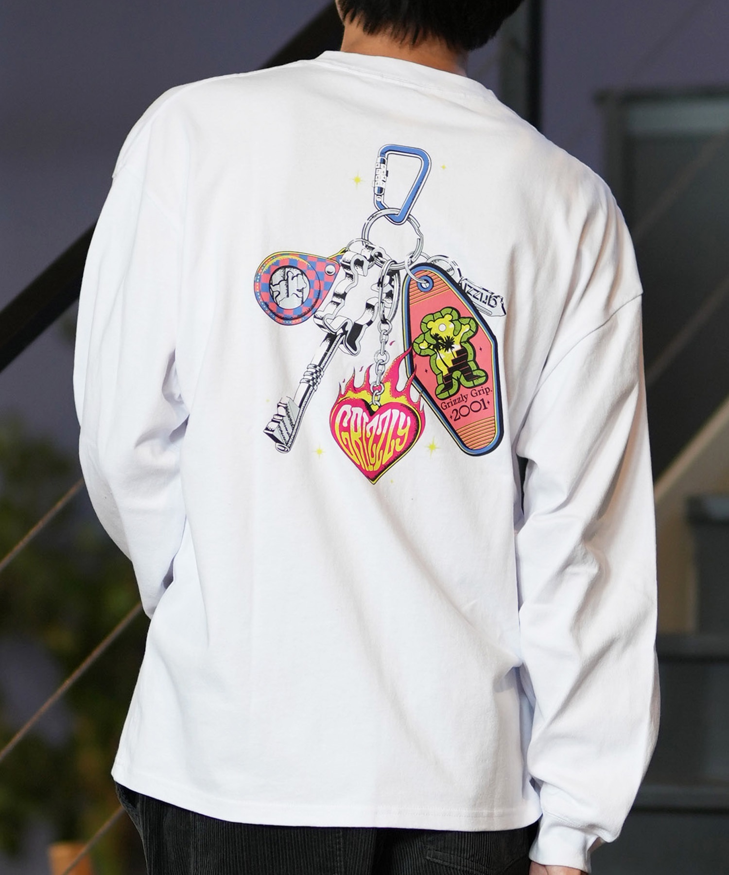 GRIZZLY グリズリー 長袖 Tシャツ メンズ ロンT バックプリント