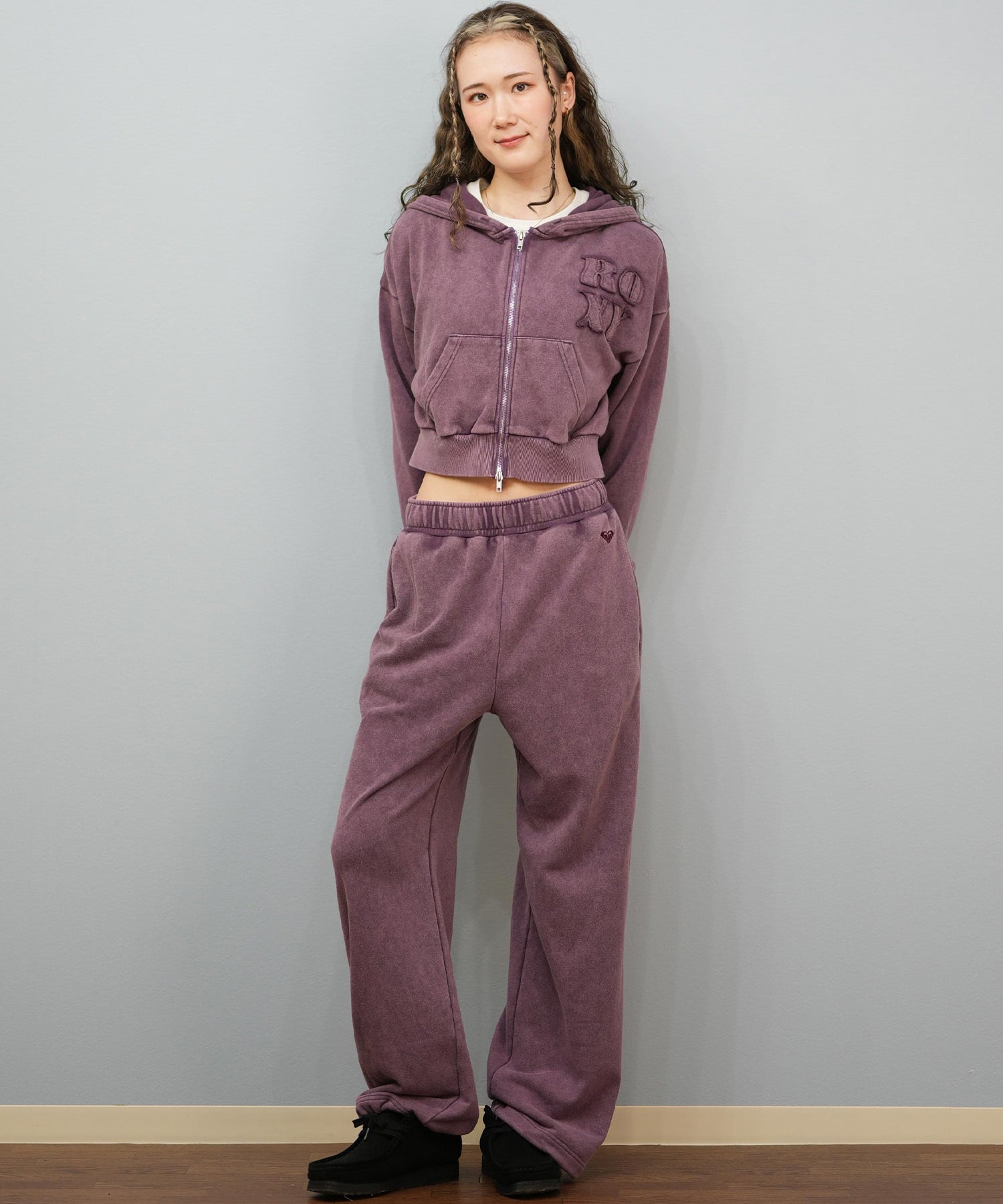 ROXY ロキシー ジップアップ パーカー レディース ウォッシュ加工