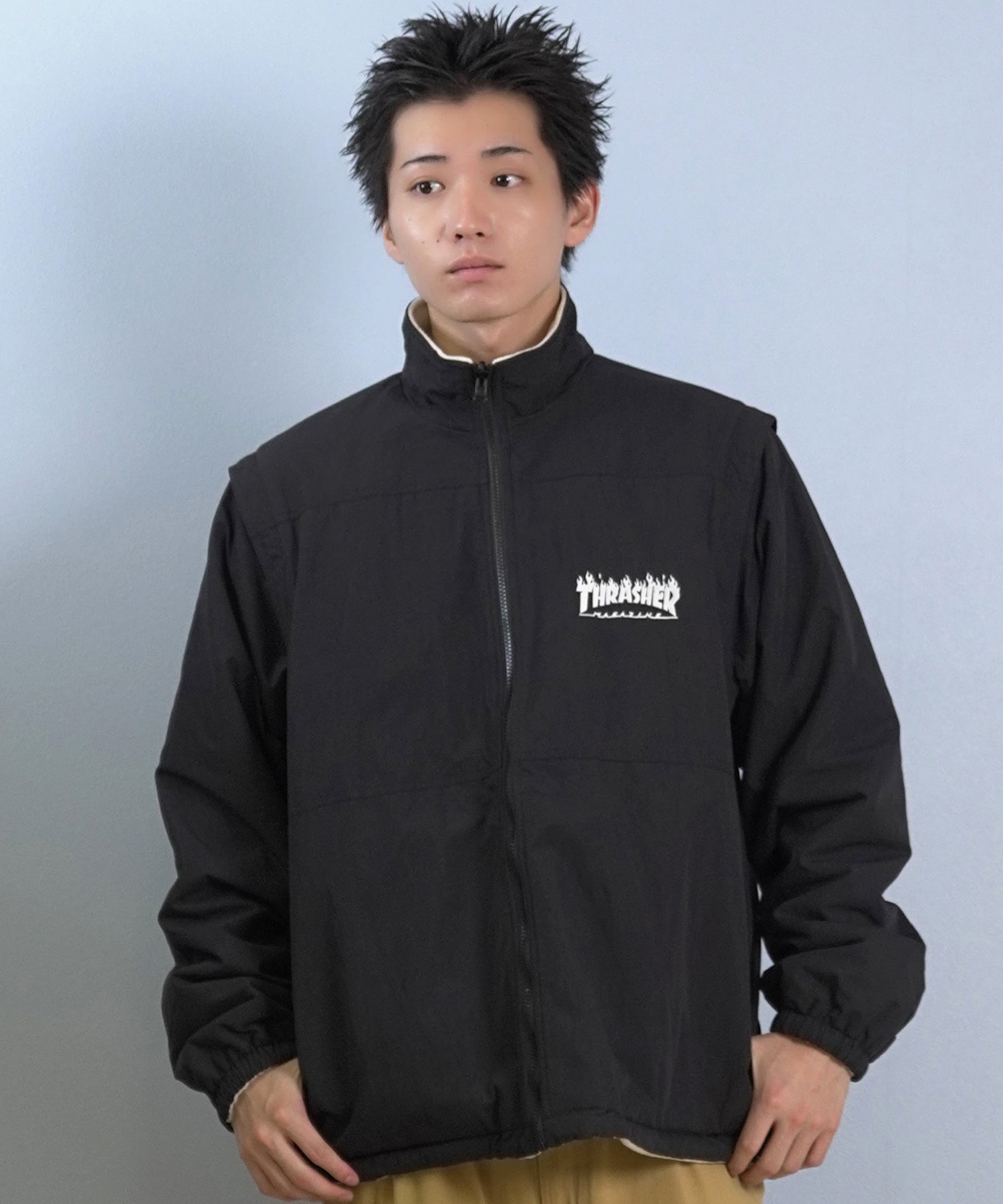 THRASHER スラッシャー ジャケット メンズ リバーシブル 4WAY ロゴ