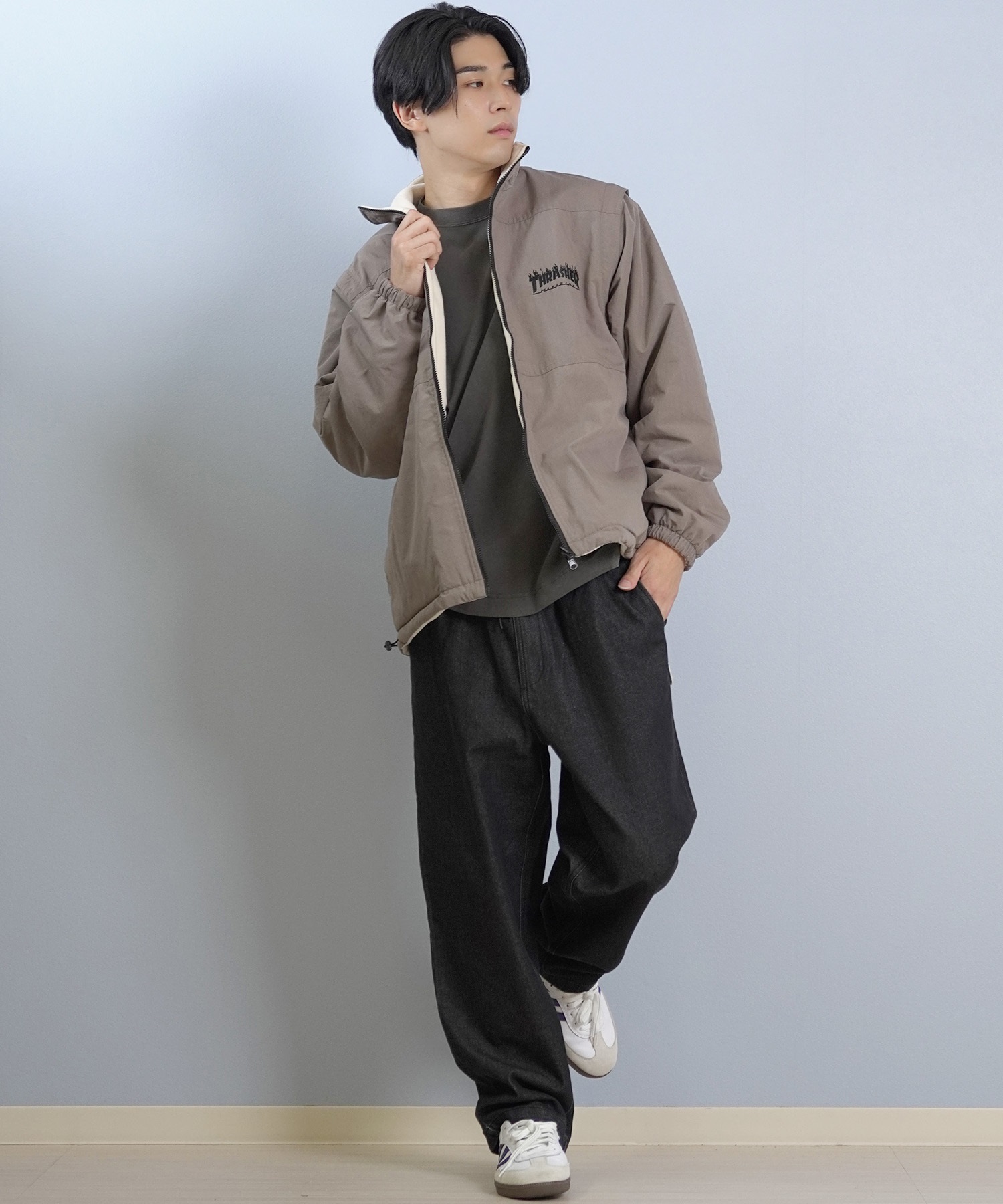 THRASHER スラッシャー ジャケット メンズ リバーシブル 4WAY ロゴ