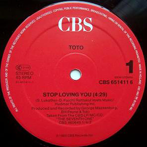 TOTO - Stop Loving You - CBS