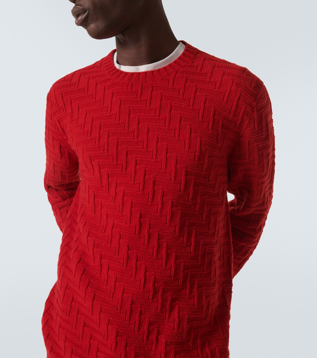 3D-knit wool and cashmere sweater in red - Prada | Mytheresa