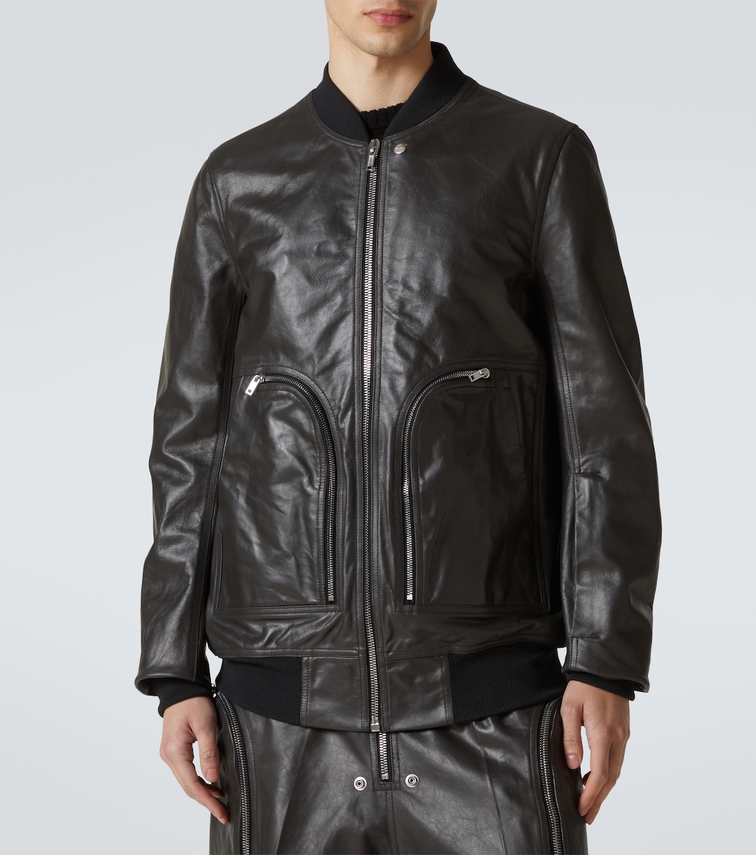 Bauhaus Flight leather bomber jacket in black - Rick Owens | Mytheresa