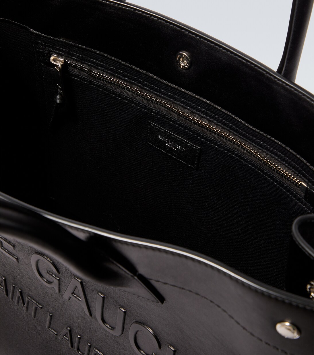 Rive Gauche leather tote bag in black - Saint Laurent | Mytheresa