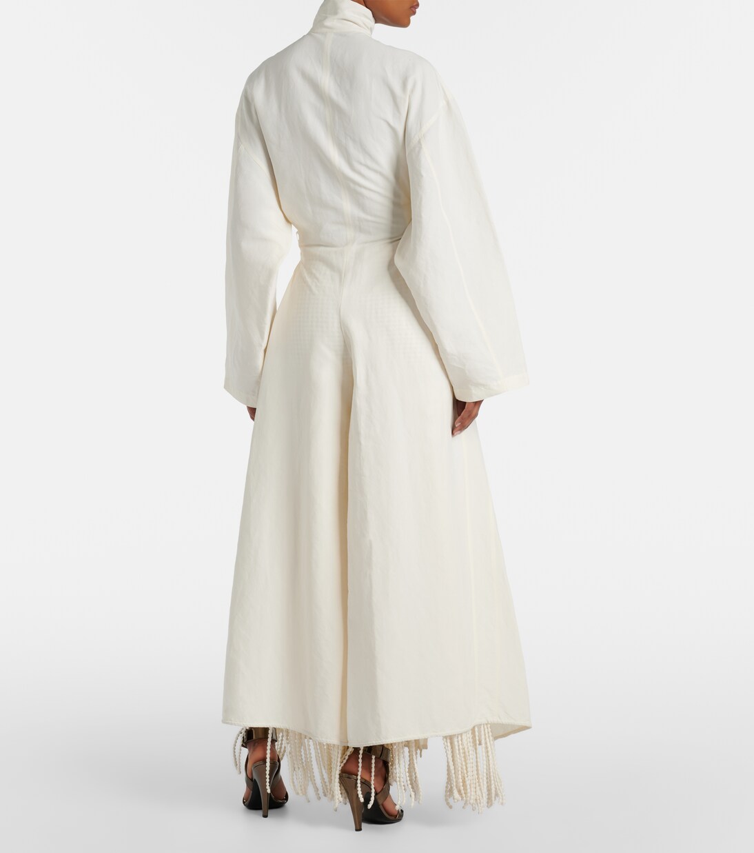 Belted ruffled poplin jumpsuit in white - Alaia | Mytheresa