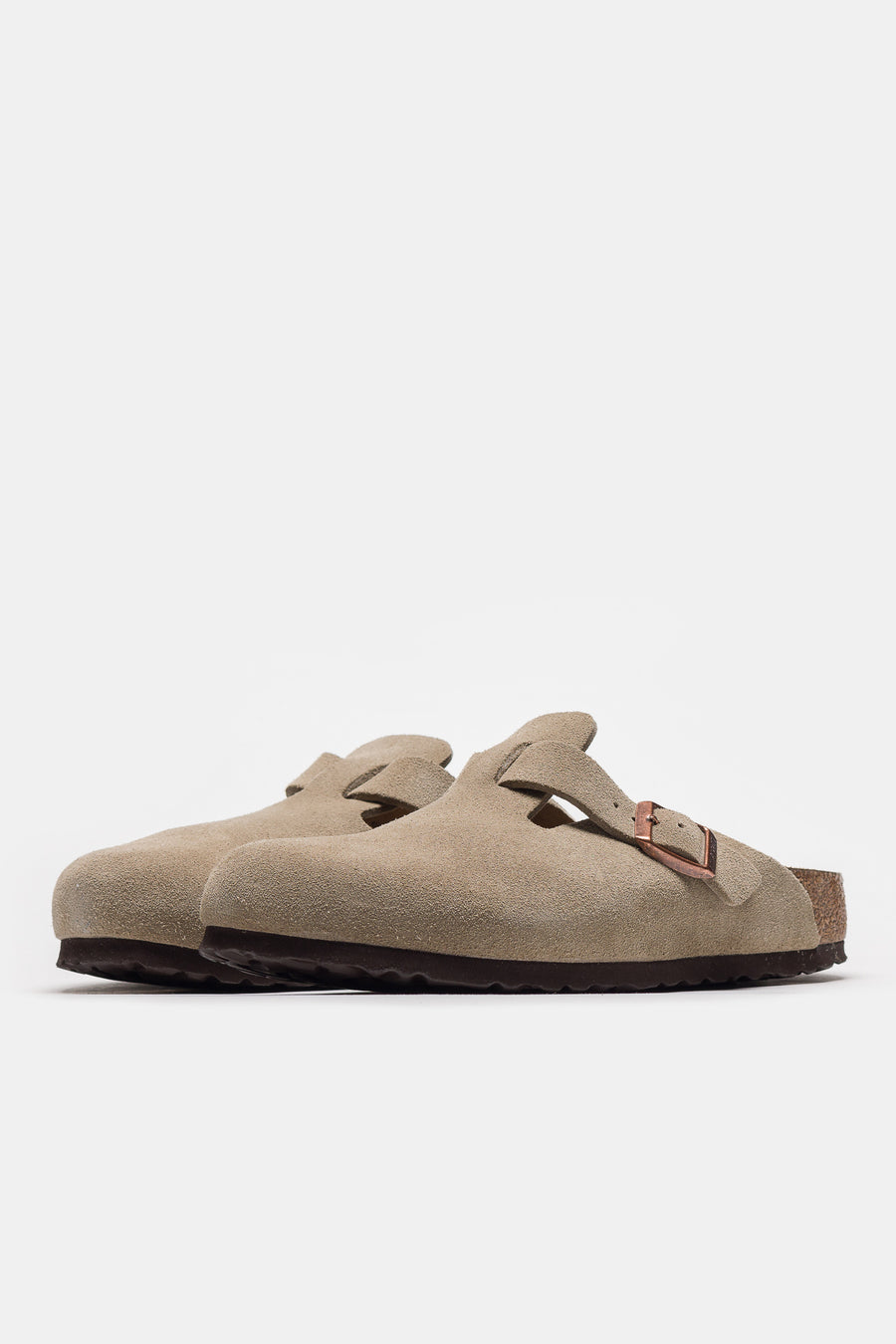 Birkenstock Boston Narrow Fit Mule in Taupe