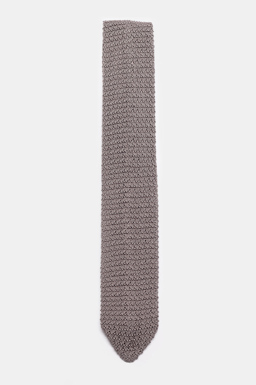 Formal Tie in Grey Open Knit