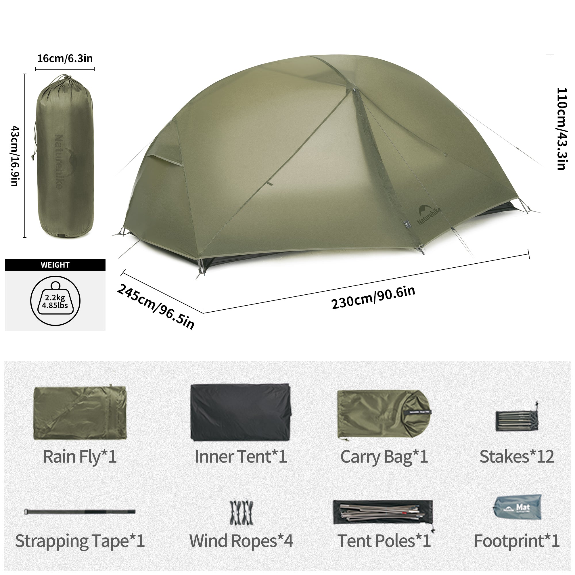 Mongar™ Pro 2-Person Ultralight Backpacking Tent | Naturehike