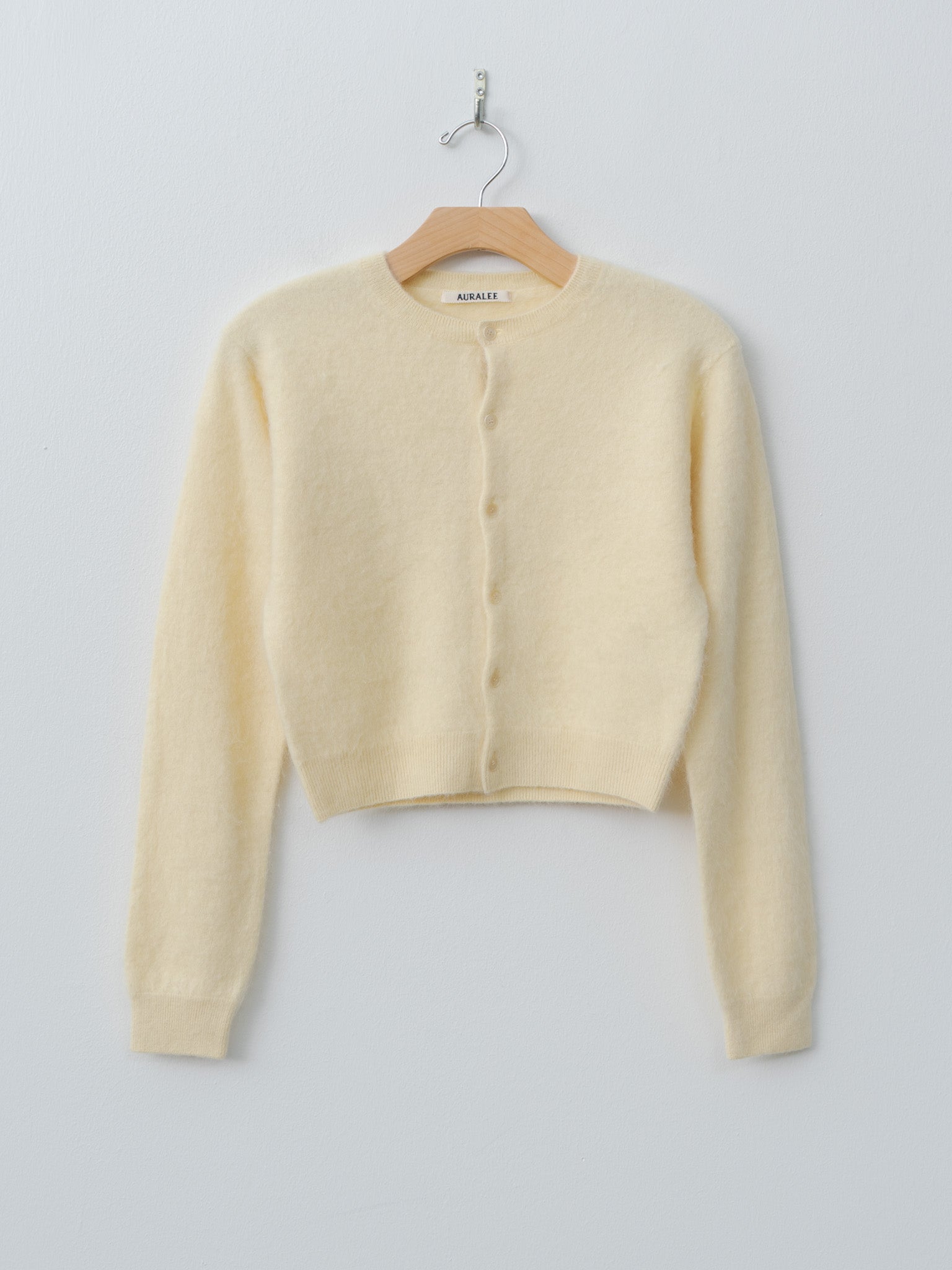 Namu Shop - Auralee Garment-Dyed Baby Alpaca Fur Knit Crew-Neck