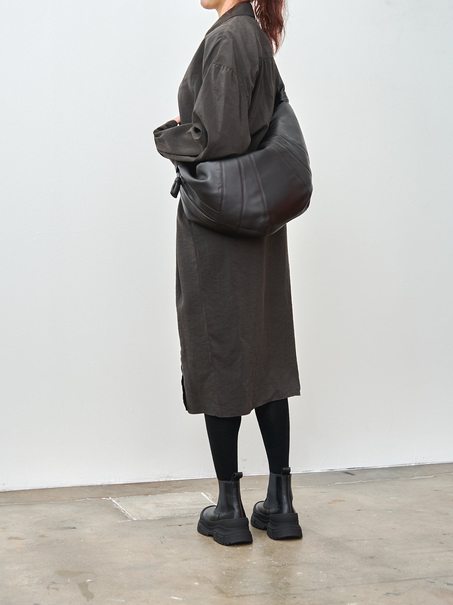 Namu Shop - Lemaire Large Croissant Bag - Dark Chocolate (soft