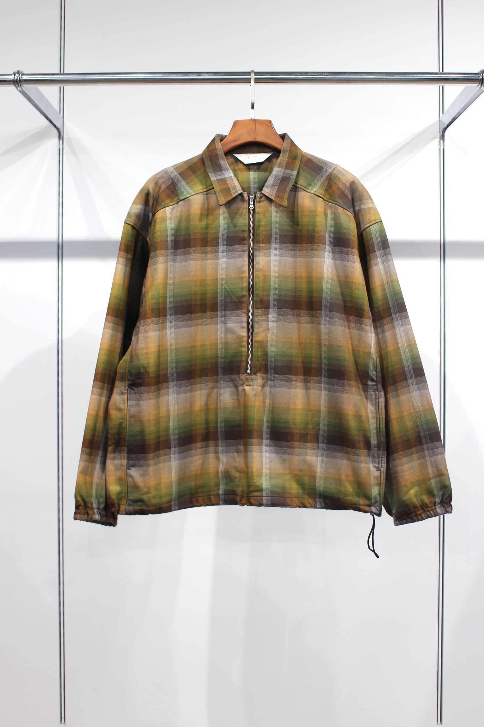 ANCELLM - R/C CHECK PULL OVER SHIRT | BROWN GREEN | シャツ | NapsNote