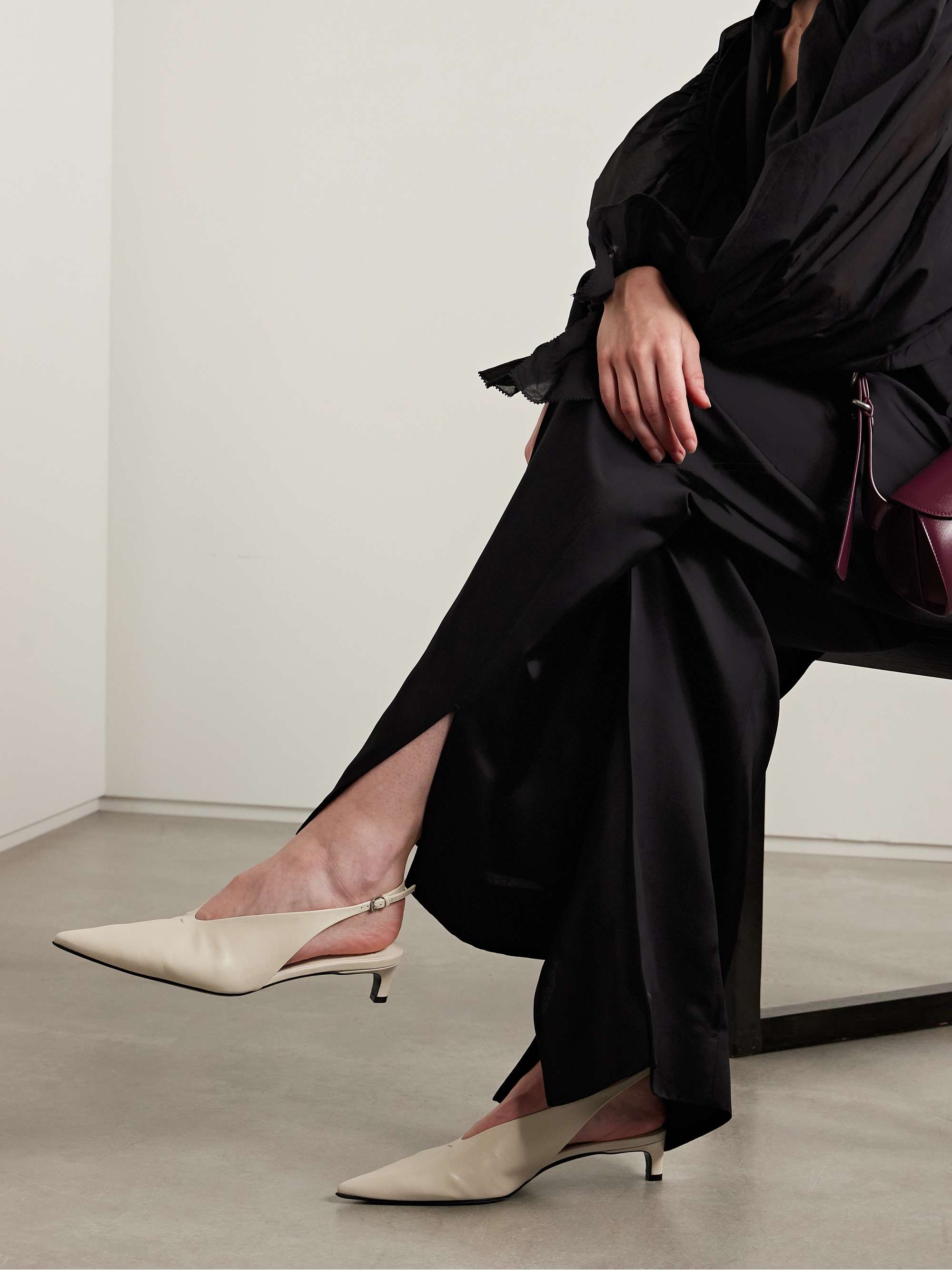 JIL SANDER Leather slingback pumps | NET-A-PORTER