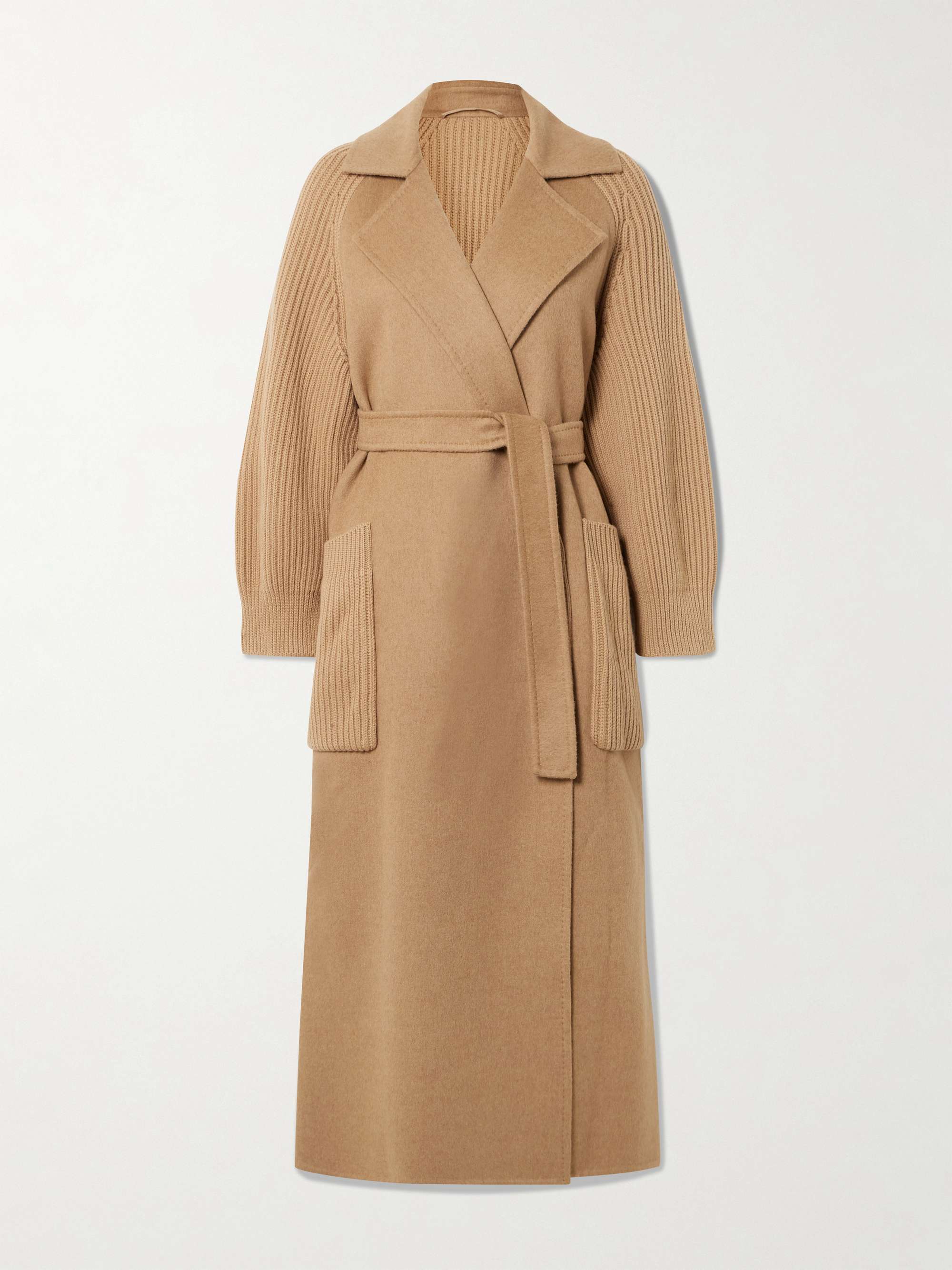MAX MARA Berard camel hair and ribbed wool and cashmere-blend coat