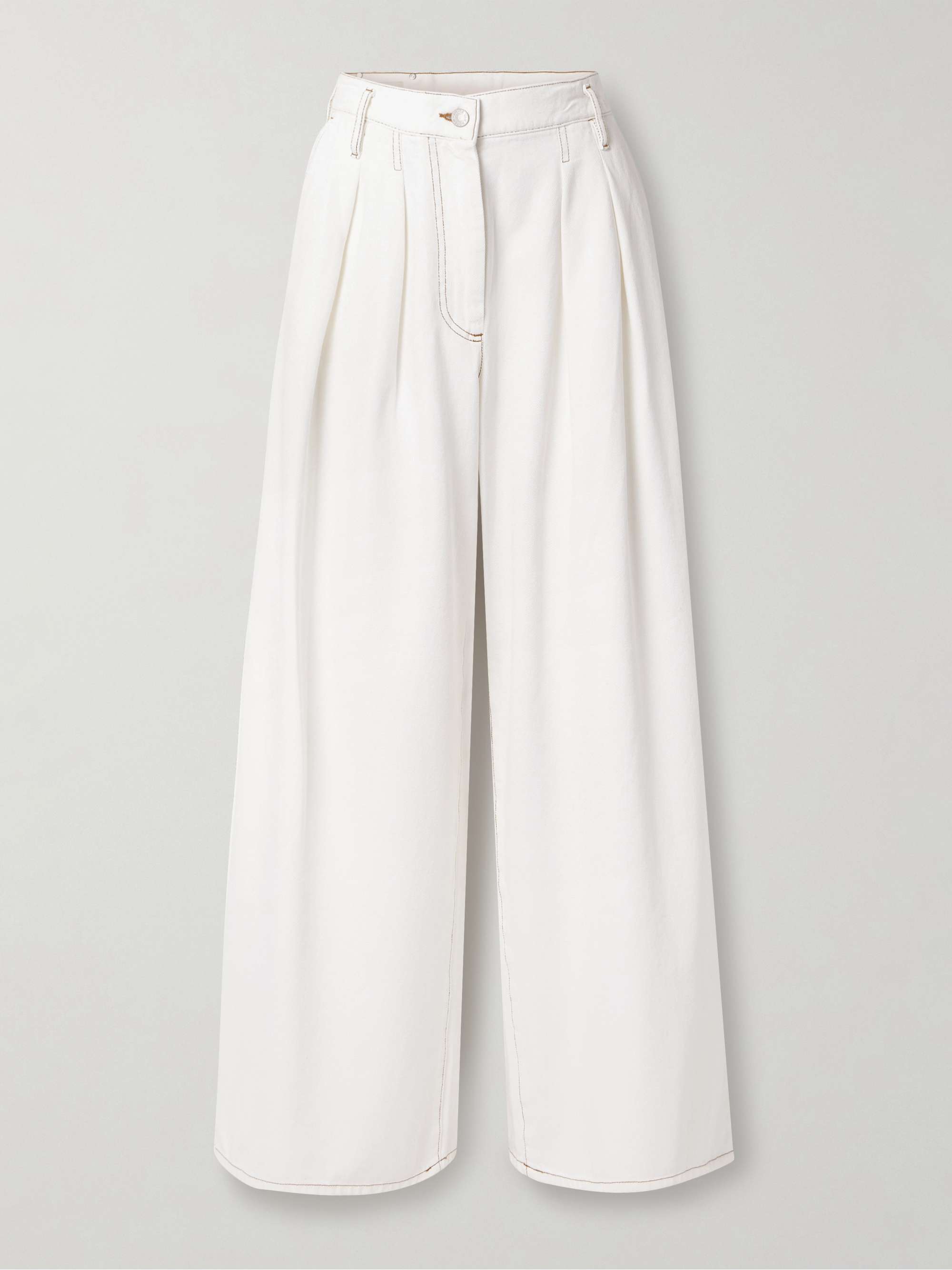 DRIES VAN NOTEN Pleated denim wide-leg pants | NET-A-PORTER