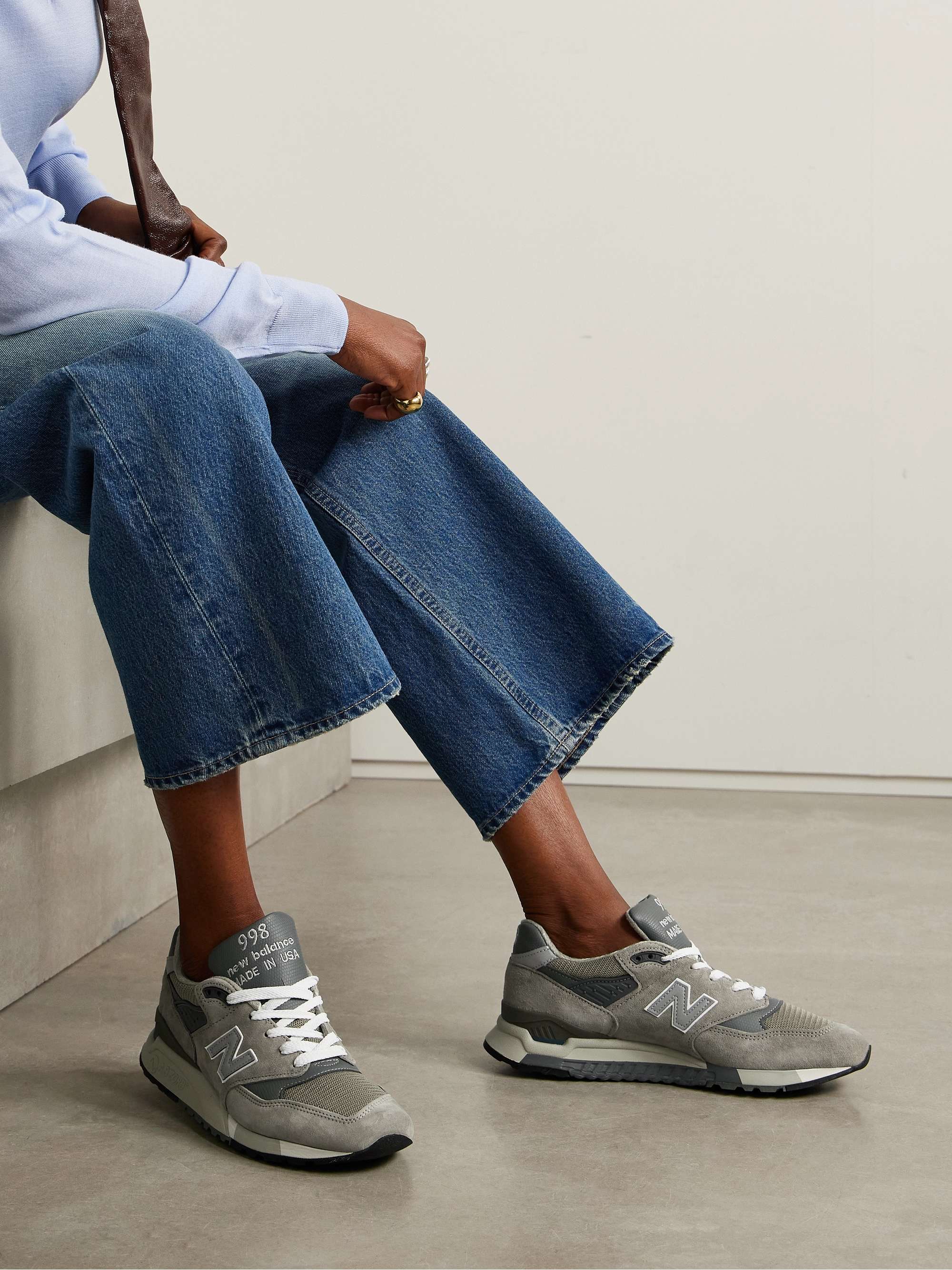 NEW BALANCE Made in USA 998 Core rubber-trimmed leather, mesh and